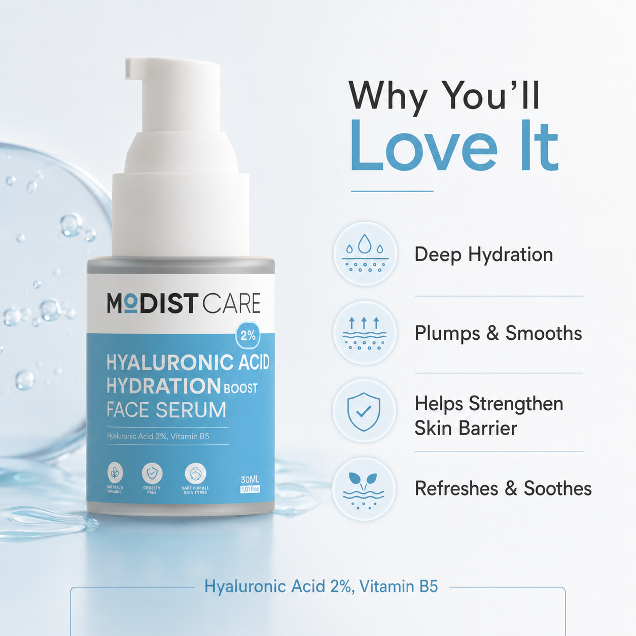 2% Hyaluronic Acid Hydration Boost Face Serum