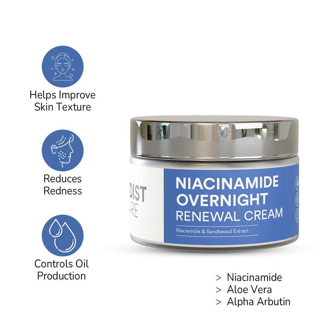 Niacinamide Overnight Renewal Cream - 50g with Niacinamide & Sandlwood Extract