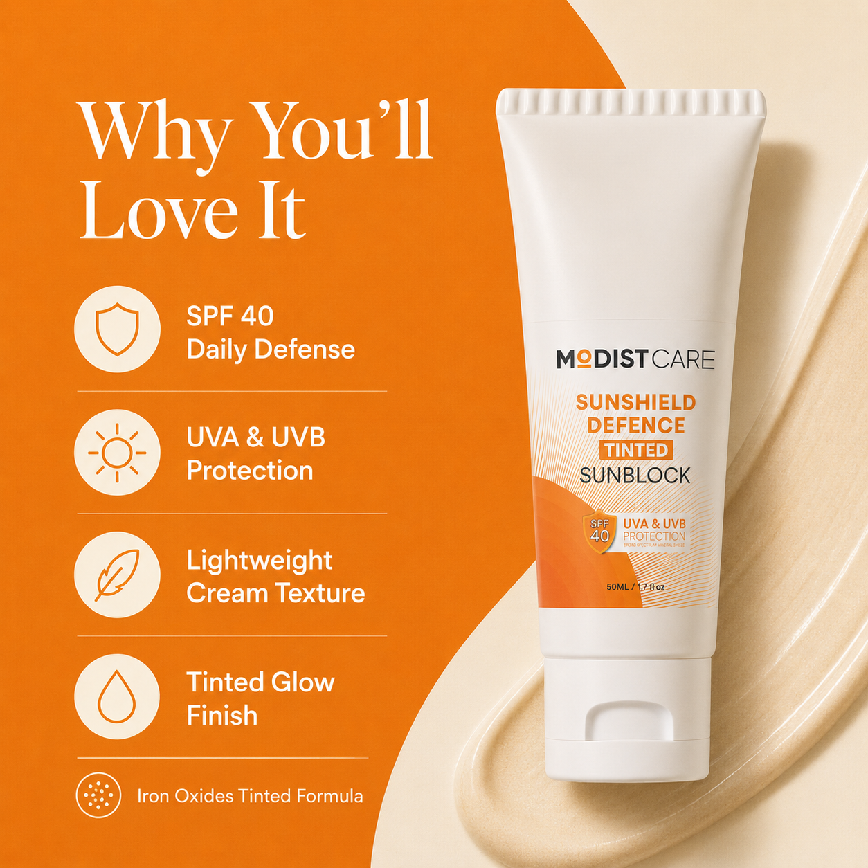 Sunshield Defence Tinted SPF40
